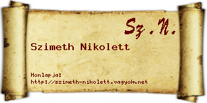 Szimeth Nikolett névjegykártya